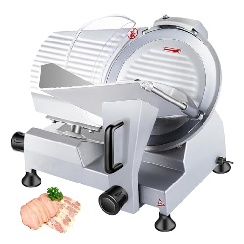 Elektrische Wurstschneidemaschine, einstellbare Dicke für präzises Schneiden, ideal für die heimische Küche, um Fleisch, Gemüse und Obst zu schneiden (220mm/8inch) von GYKOZY