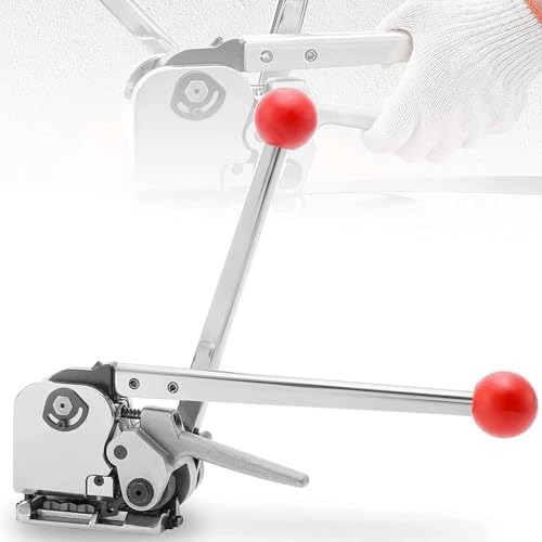 GYKOZY 3 und 1 Stahlumreifungswerkzeug, metallfreier Schnallenpackungsspanner-Cutter, manuelle Bandiermaschine für Bandverpackungen, zeitsparend und arbeitssparend GYKOZY 3 und 1 Stahlumreifungswerkzeug, metallfreier Schnallenpackungsspanner-Cutter, manuelle Bandiermaschine für Bandverpackungen, zeitsparend und arbeitssparend von GYKOZY