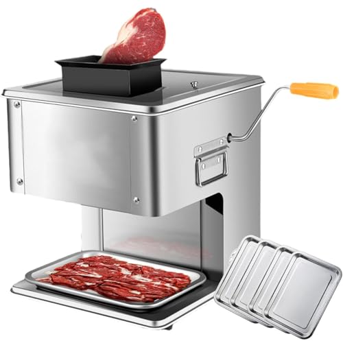 GYKOZY Kommerzieller elektrischer Fleischschneider, 850W Hochleistungs-Feinkostschneider für Schweinefleisch, Hühnerfisch ohne Knochen, abnehmbare Klinge für einfache Reinigung (2.5mm) von GYKOZY