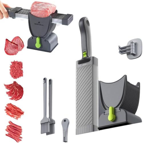 GYKOZY Manueller Fleischschneider aus Edelstahl für zu Hause - Cutter-Set mit Schärfer, einstellbare Dicke, spülmaschinenfest - ideal für Rind-, Schweine- und Hammelfleisch GYKOZY Manueller Fleischschneider aus Edelstahl für zu Hause - Cutter-Set mit Schärfer, einstellbare Dicke, spülmaschinenfest - ideal für Rind-, Schweine- und Hammelfleisch von GYKOZY