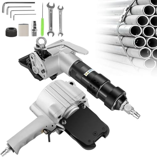 GYKOZY Metallumreifungswerkzeug Pneumatische Stahlumreifungsmaschine, Spanner und Cutter Sealer, Hochleistungs-Split-Ballenpresse für Stahlbänder mit Einer Breite (32mm) von GYKOZY