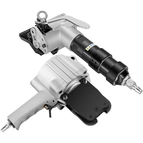 GYKOZY Pneumatische Stahlumreifungsmaschine, 19-32 mm Stahlbandspanner, Cutter Sealer, Metallverpackungsmaschine, Stahlbandierwerkzeug, Hochleistungs-Split-Ballenpresse (19mm) von GYKOZY
