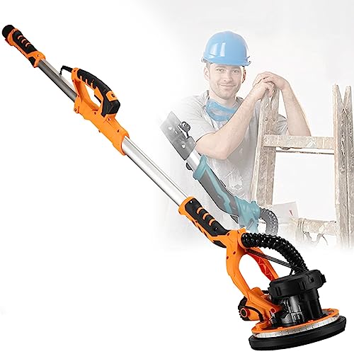 GYKOZY Trockenbauschleifer mit Vakuum, einstellbare Geschwindigkeit, mit LED-Leuchten, 6 Variable Geschwindigkeit 900-1200, für Trockenbau, Decke, Wand, Boden (Sandingdiscs6pcs) von GYKOZY