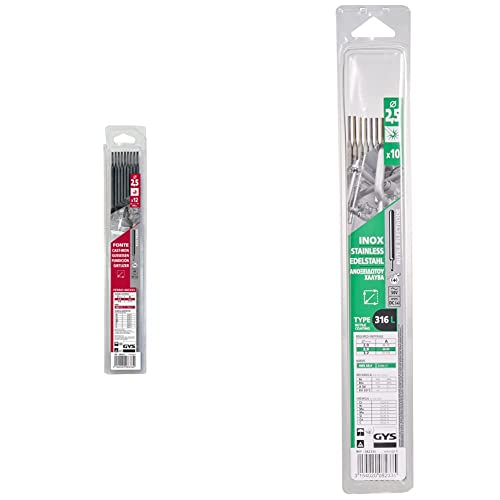 GYS 12 Guss-Elektroden - Durchmesser 2,5 mm - Blister, 1 Stück, 083332 & Edelstahl Elektroden 316 L Stablelektroden, Blisterverpackung, 082335 GYS 12 Guss-Elektroden - Durchmesser 2,5 mm - Blister, 1 Stück, 083332 & Edelstahl Elektroden 316 L Stablelektroden, Blisterverpackung, 082335 von GYS
