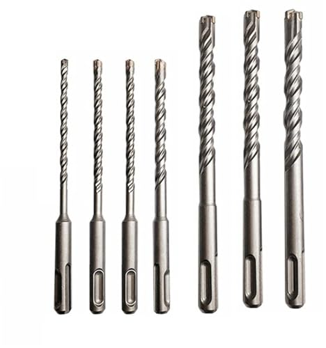 SDS-Plus-Bohrer-Set 7-teilig, Betonbohrer 110 mm 160 mm (Außendurchmesser 5, 6, 8, 10, 12 mm), Hammerbohrer mit 4 Schneiden von GYSABVC
