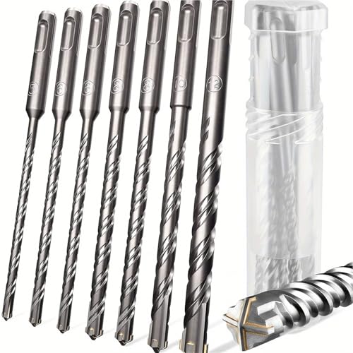SDS-Plus-Bohrer-Set 7-teilig, Betonbohrer 160 mm (Durchmesser 5, 6, 8, 10, 12 mm), Hammer mit 4 Schneiden von GYSABVC