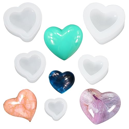 GYSRXS 5 Stück 3D Silikonform Herz Transparent Silikonform Herzen Seife Passend für DIY hausgemachte Seifen Handwerk Dekoration Herstellung,Groß Mittel und Klein Modellnummer GYSRXS 5 Stück 3D Silikonform Herz Transparent Silikonform Herzen Seife Passend für DIY hausgemachte Seifen Handwerk Dekoration Herstellung,Groß Mittel und Klein Modellnummer von GYSRXS