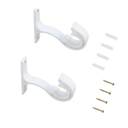 GYWHOOFT Halterungen für Gardinenstangen mit Schrauben, 2 Stück Halterungen für Gardinenstangen, Gardinenstangen 25-28 mm, strapazierfähig, aus Aluminiumlegierung, Wandhalterungen für Bett von GYWHOOFT