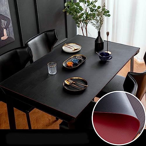 GYYFQH Kunstleder Tischdecke, Tischwäsche Rechteckig/Quadrat, Leder Tischauflage Abwaschbar Wasserdicht Verbrühungsschutz, Beidseitig Verwendbar,schwarz+dunkelrot-90 * 160 GYYFQH Kunstleder Tischdecke, Tischwäsche Rechteckig/Quadrat, Leder Tischauflage Abwaschbar Wasserdicht Verbrühungsschutz, Beidseitig Verwendbar,schwarz+dunkelrot-90 * 160 von GYYFQH