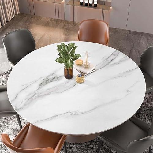 GYYFQH Tischdecke Kunstleder Rund，Tischmatte Lederoptik，Tischdecke Dicke 2 mm，nordische Runde Ledertischdecke，rundes PVC-Leder-tischset，abwischbar Tischdecke，Rund Esstischauflag,E-120cm/47inchround von GYYFQH