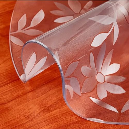 Tischfolie Matt Rund，Tischfolie Transparent Matt Rund，Tischfolie Mattiert，Mattierte PVC-Tischdecke，Geeignet Für Tischplatten Aus Holz, Marmor, Hochglanz Und Glas(2mm,100cm) von GYYFQH