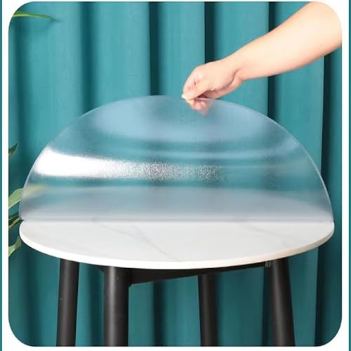 Tischfolie Rund Transparent,Tischfolie Transparent Rund,Tischdecke Matt,Runden wasserdichte Tischschutz (StyleB2mm,50cm) von GYYFQH