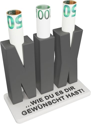 Nichts Geschenk I 3D NIX Buchstaben I Kreatives Geldgeschenk Nix I Nicht I Nich von GYYXH