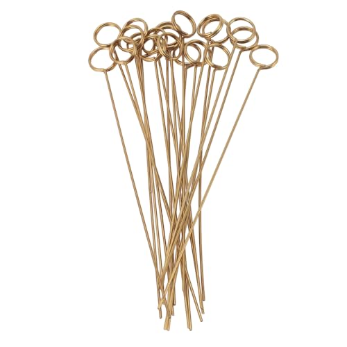 GYZOUKA 50pcs Goldene Blumenpicks Clips Foto Memo Halter Pick -Karten -Karten -Bildhalter Sticks Wiederverwendbar für Hochzeitsverlobungsparty (Runden) von GYZOUKA