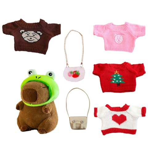Capybara Plüschtier mit Kleidung,Gefülltes Capybara mit Kleidung | Cartoon-Tier-Plüschtier | Niedliche Capybara-Stofftier-Spielzeug-Ankleide-Cartoon-Puppe mit Pullover-Tasche, Hut für Heimdekoration Capybara Plüschtier mit Kleidung,Gefülltes Capybara mit Kleidung | Cartoon-Tier-Plüschtier | Niedliche Capybara-Stofftier-Spielzeug-Ankleide-Cartoon-Puppe mit Pullover-Tasche, Hut für Heimdekoration von GZBMEZS