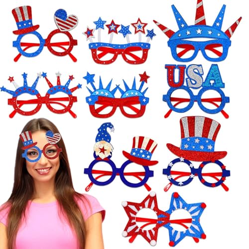 GZBMEZS 4. Juli Sonnenbrille, 4. Juli Sonnenbrille für Erwachsene - Patriotische Sonnenbrille | 9 Paar Kostümzubehör für Independence Day Paraden, Strandbesichtigung, Poolfeier, Hinterhofgrillcues GZBMEZS 4. Juli Sonnenbrille, 4. Juli Sonnenbrille für Erwachsene - Patriotische Sonnenbrille | 9 Paar Kostümzubehör für Independence Day Paraden, Strandbesichtigung, Poolfeier, Hinterhofgrillcues von GZBMEZS