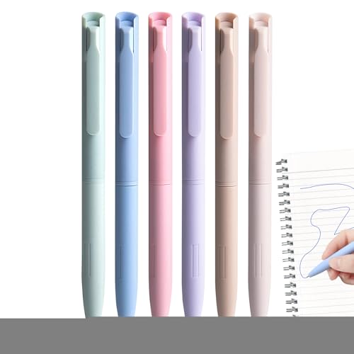 GZBMEZS Bunte Gelschreiber - Gelschreiber für Journaling,6 Stück 0.5mm Spitze Leichtgängig Multicolor Kugelschreiber, Schreibtischzubehör Für Notizen Kalligraphie Skizzen von GZBMEZS