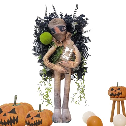 GZBMEZS Halloween Kränze Für Die Haustür | Totenkopf Mumien Türdekoration | Schmuckgirlande Garten Wohnung Außenbereich Terrasse Innenbereich Rasendekoration von GZBMEZS