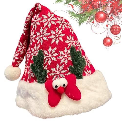 GZBMEZS Süße Weihnachtsmütze, Weihnachtsmütze für Kinder | Niedliche rote Weihnachtsmannmütze mit Pailletten - Unisex-Weihnachtsstoff mit Hirschgeweih, Weihnachtsdekoration für Erwachsene und Kinder GZBMEZS Süße Weihnachtsmütze, Weihnachtsmütze für Kinder | Niedliche rote Weihnachtsmannmütze mit Pailletten - Unisex-Weihnachtsstoff mit Hirschgeweih, Weihnachtsdekoration für Erwachsene und Kinder von GZBMEZS