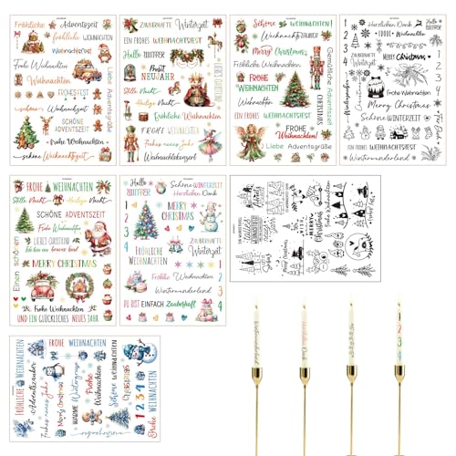 Weihnachtsaufkleber zum Basteln | Merry Christmas Rubb on Transfer Decals,Clings Vintage for Kids Office Home Thanksgiving Party Scrapbooking Journal Water Bottle Mirror Jars Weihnachtsaufkleber zum Basteln | Merry Christmas Rubb on Transfer Decals,Clings Vintage for Kids Office Home Thanksgiving Party Scrapbooking Journal Water Bottle Mirror Jars von GZBMEZS