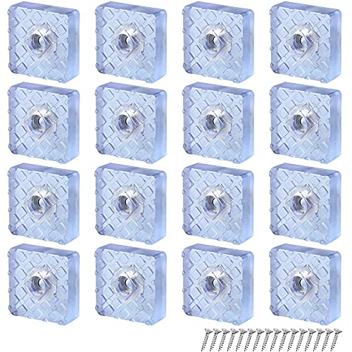 GZGXKJ 16 Stück Silikon Transparent Möbelbein Fußschutz Pads Elastikpuffer Gummifüße Gummi Anti-Rutsch Möbel Stühle Beinfuß Pads Mit Schrauben(30 * 30 * 10mm) von GZGXKJ