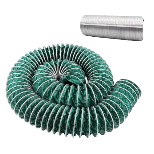 Flexibler Luftkanal, flexibler Trockner-Entlüftungsschlauch für HVAC-Belüftung, flammhemmend, 2 Klemmen im Lieferumfang enthalten, ideal zum Heizen, Kühlen, Lüften(Dia 160mm/6.3 in,4.9m/16.07ft) von GZHERVICES