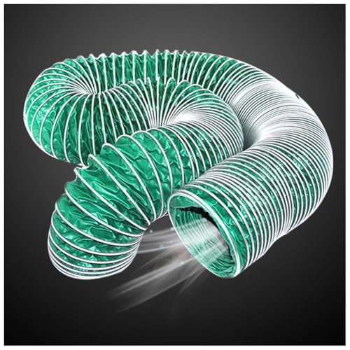 Lange Luftkanäle, flexibler Kanalschlauch, robuster Schutz-Trockner-Entlüftungsschlauch für Heizung, Kühlung, Belüftung und Abluft – mit 2 Klemmen, grün(Dia 160mm/6.3 in,0.9m/2.95ft) von GZHERVICES