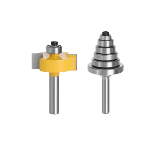 GZHXF 2PCS 8mm Shank Rabbet Router Bit With 6 Adjustable Bearings Tenon Milling Cutter Cemented Carbide Woodworking Bits von GZHXF