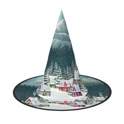 GZHYHAKAN Schneebedeckter Halloween-Hut mit Dorfstadt-Druck für Partys, Karneval und Rollenspiele – leicht, bequem GZHYHAKAN Schneebedeckter Halloween-Hut mit Dorfstadt-Druck für Partys, Karneval und Rollenspiele – leicht, bequem von GZHYHAKAN