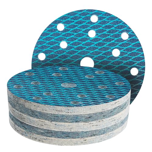 GZKTY 50Stk 150mm Klett Schleifpapier, Exzenter Schleifscheiben, 15-Loch Korn 60/80/120/180/320 Schleifpads, Schleifmittel Resistent gegen Zusetzen für Exzenterschleifer Schleifmaschine Poliermaschine GZKTY 50Stk 150mm Klett Schleifpapier, Exzenter Schleifscheiben, 15-Loch Korn 60/80/120/180/320 Schleifpads, Schleifmittel Resistent gegen Zusetzen für Exzenterschleifer Schleifmaschine Poliermaschine von GZKTY