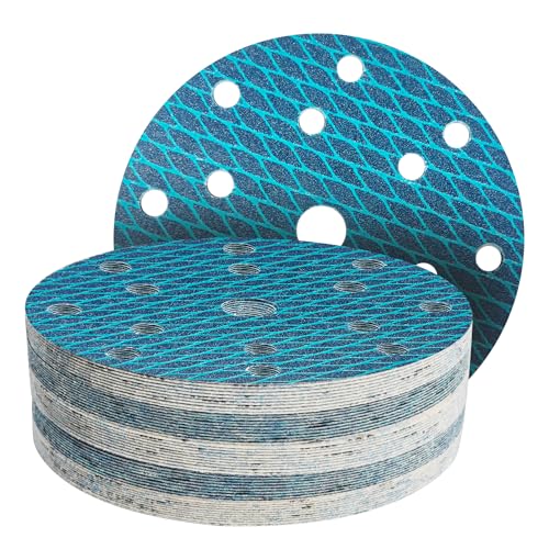 GZKTY 50Stk 150mm Klett Schleifpapier, Exzenter Schleifscheiben, 15-Loch Korn 80 Schleifpads, Schleifmittel Resistent gegen Zusetzen für Exzenterschleifer Schleifmaschine Poliermaschine GZKTY 50Stk 150mm Klett Schleifpapier, Exzenter Schleifscheiben, 15-Loch Korn 80 Schleifpads, Schleifmittel Resistent gegen Zusetzen für Exzenterschleifer Schleifmaschine Poliermaschine von GZKTY