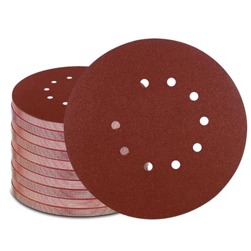 GZKTY 50 Stück Schleifpapier 225mm Rund Klett - Profi Körnung Schleifscheiben für 10 Loch Exzenterschleifer - Schleifblätter für Trockenbauschleifer - 10 x 40/60/80/120/240 Schleifgiraffe GZKTY 50 Stück Schleifpapier 225mm Rund Klett - Profi Körnung Schleifscheiben für 10 Loch Exzenterschleifer - Schleifblätter für Trockenbauschleifer - 10 x 40/60/80/120/240 Schleifgiraffe von GZKTY