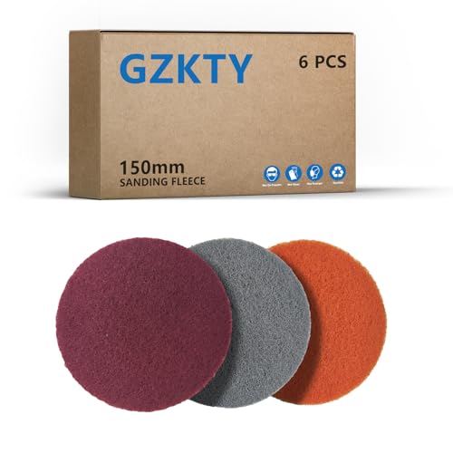 GZKTY Schleifvlies 150 mm Klett, 6 Stück, Polierschwamm 150mm klett, Geeignet für 150mm Rundschleifer und Exzenterschleifer GZKTY Schleifvlies 150 mm Klett, 6 Stück, Polierschwamm 150mm klett, Geeignet für 150mm Rundschleifer und Exzenterschleifer von GZKTY