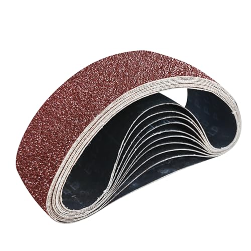 GZKTY Schleifbänder, 40 x 303 mm, Set mit 34 Stück, Körnungen (P80x5, P120x5, P150x8, P240x8, P400x8), für Bandschleifer von GZKTY