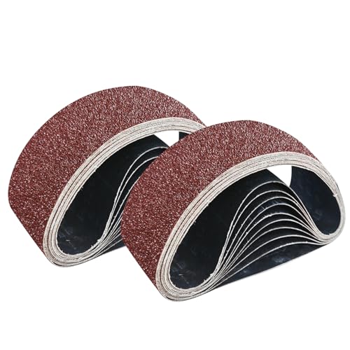 GZKTY Schleifbänder, schleifband 75 x 457 mm, Set mit 25 Stück, Körnungen (P80x5, P120x5, P150x5, P240x5, P320x5), für Bandschleifer von GZKTY