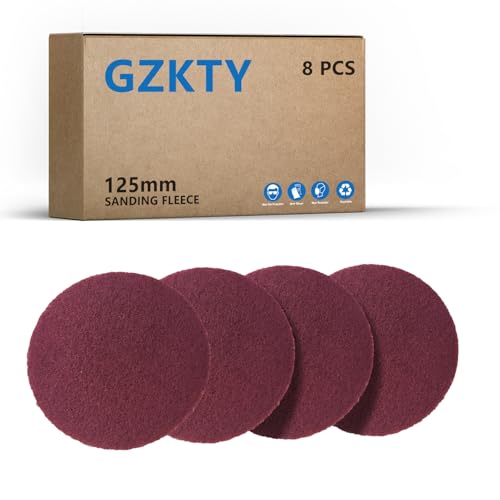 GZKTY 8Stk Schleifvliese 125 mm Klett, P150-180 Körnung, Schleifvliese für Exzenterschleifer, Schleifmaschine, Poliermaschine GZKTY 8Stk Schleifvliese 125 mm Klett, P150-180 Körnung, Schleifvliese für Exzenterschleifer, Schleifmaschine, Poliermaschine von GZKTY