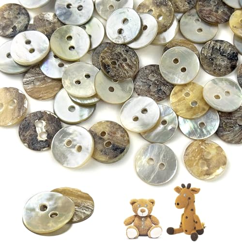 GZLCEU 120 Stk Perlmutt Knöpfe, 12.5mm Muschelknöpfe, 2 Loch Knöpfe Perlmutt für Hemd, Mänteln, Jacken, Hüte, DIY Handwerk, Scrapbooking, Kartenbasteln von GZLCEU