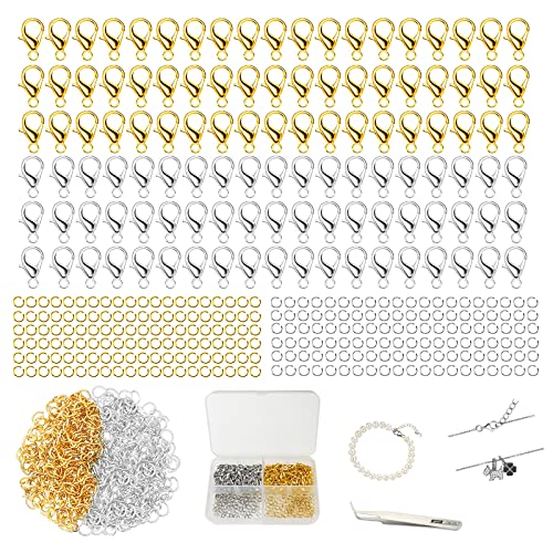 GZLCEU 150 STK Kettenverschluss, Verschlüsse für Armbänder Armband Verschluss mit 300 STK Biegeringe für Armband Halskette Anhänger Schmuck Basteln DIY GZLCEU 150 STK Kettenverschluss, Verschlüsse für Armbänder Armband Verschluss mit 300 STK Biegeringe für Armband Halskette Anhänger Schmuck Basteln DIY von GZLCEU