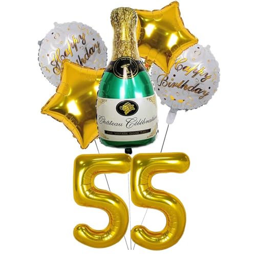 GZLCWL Luftballons zum 55. Geburtstag, goldfarben, 101,6 cm, Zahl 55 Heliumballons für Hochzeit/Geburtstagsdekoration, Party-Dekoration von GZLCWL