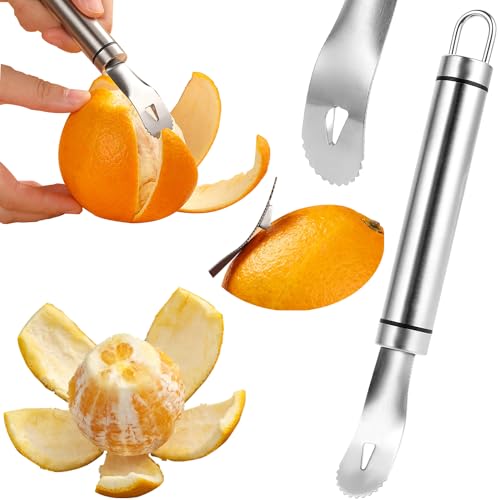 GZMAISULEE Orangenschäler aus Edelstahl, einfaches und schnelles Schälen, langer Griff, Orangenschäler, Zitrusschäler, Werkzeug, Dreiecksschaufel und gezackte Schaufel, Orangenschäler, kreative GZMAISULEE Orangenschäler aus Edelstahl, einfaches und schnelles Schälen, langer Griff, Orangenschäler, Zitrusschäler, Werkzeug, Dreiecksschaufel und gezackte Schaufel, Orangenschäler, kreative von GZMAISULEE