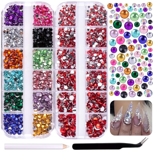 GZMAYUEN Strasssteine Nägel Set, Mehrfarbig Glitzersteine Steine für Nägel, Rot Nail Rhinestones für Nagelkunst, mit Pick Up Pinzette und Strass Picking Pen GZMAYUEN Strasssteine Nägel Set, Mehrfarbig Glitzersteine Steine für Nägel, Rot Nail Rhinestones für Nagelkunst, mit Pick Up Pinzette und Strass Picking Pen von GZMAYUEN