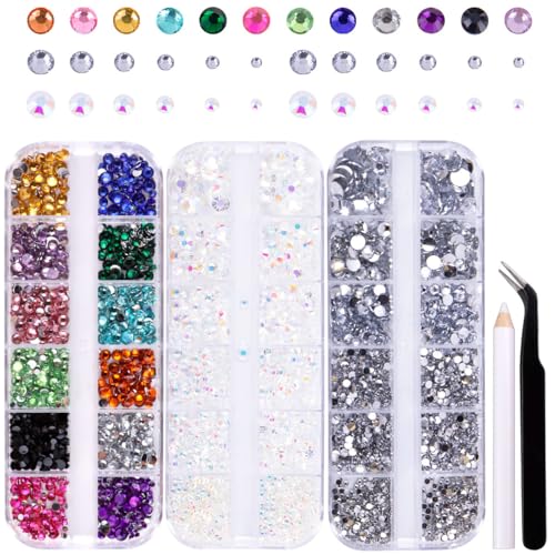 GZMAYUEN Strasssteine für Nägel, Bunte Strasssteine nägel, Silber Glitzersteine Nägel, Transparentes Weiß Nagel Steinchen, Flatback Steine für Nägel Nail Rhinestones für Nageldekoration GZMAYUEN Strasssteine für Nägel, Bunte Strasssteine nägel, Silber Glitzersteine Nägel, Transparentes Weiß Nagel Steinchen, Flatback Steine für Nägel Nail Rhinestones für Nageldekoration von GZMAYUEN