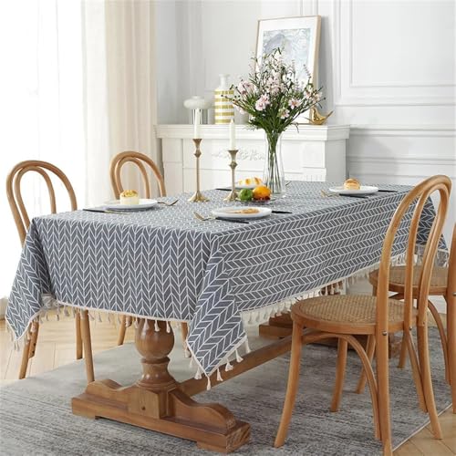 GZSLKSCD Couchtischdecke, rechteckige Tischdecke aus Baumwollleinen für Küchentisch, Hochzeitsdekoration, 140 x 300 cm (5 90 x 90 cm) von GZSLKSCD