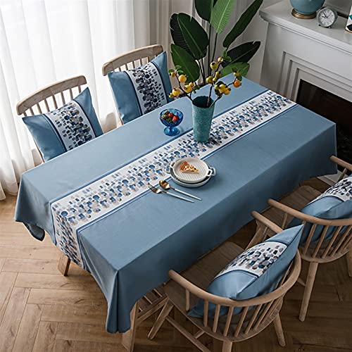 GZSLKSCD Rechteckige Tischdecken aus Baumwollleinen für die Tischdekoration in Küche, Esszimmer und Restaurant (Blau, 135 x 250 cm) von GZSLKSCD