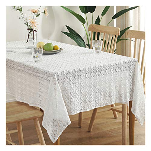 GZSLKSCD Waschbarer Baumwollbezug mit gehäkeltem Hohldesign, Tischdecke aus weißer Spitze im Vintage-Stil für Partys und Hochzeitsdekorationen zu Hause GZSLKSCD Waschbarer Baumwollbezug mit gehäkeltem Hohldesign, Tischdecke aus weißer Spitze im Vintage-Stil für Partys und Hochzeitsdekorationen zu Hause von GZSLKSCD