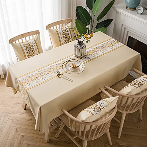 Rechteckige Tischdecken aus Baumwollleinen für die Tischdekoration in Küche, Esszimmer und Restaurant (gelb, 135 x 135 cm) von GZSLKSCD