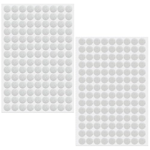 GZSYWZ 126 Paare Klettpunkte Selbstklebend - 10mm Weiß Stark Dots Klett Klebe Punkte Klettklebepunkte Self Adhesive Doppelseitig Klettverschluss Selbstklebend Runde für Handwerk von GZSYWZ