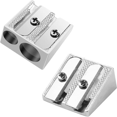 GZSYWZ Metall-Bleistiftspitzer mit 2 Löchern – Metall-Bleistiftspitzer für Kinder, Studenten, Schule, Zuhause, Büro, Zubehör, 2 Stück GZSYWZ Metall-Bleistiftspitzer mit 2 Löchern – Metall-Bleistiftspitzer für Kinder, Studenten, Schule, Zuhause, Büro, Zubehör, 2 Stück von GZSYWZ