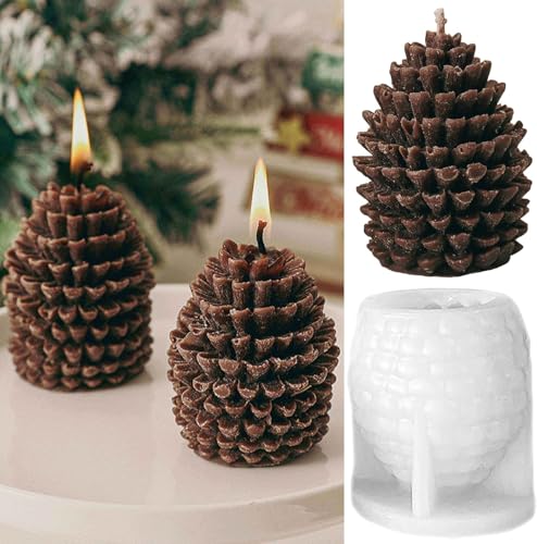 2 Stück Silikonform Weihnachten Tannenzapfen Häuser, 3D Silikonformen Gießformen Weihnachten Gießformen Silikon Gipsformen zum Gießen Silikonform Tannenzapfen Haus für DIY weihnachtsdeko (B) von GZWY