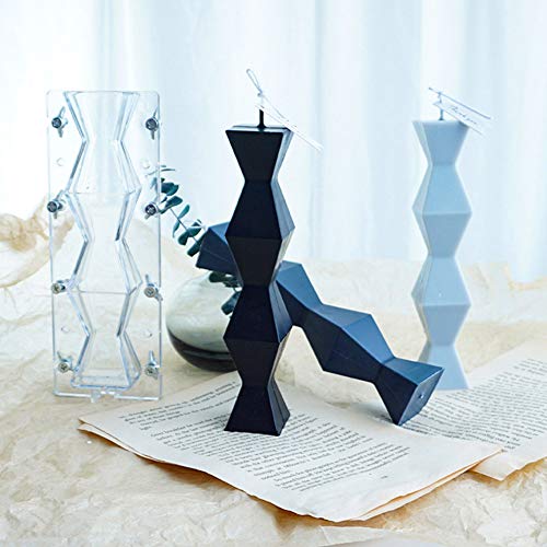 3D Kerzengießform DIY Stereo Kerze Form Seifenform, Handwerk Aroma Kerzenform, Kunststoffform der Geometrischen Säule Hausgemachte Seifenkerze Mold von GZWY